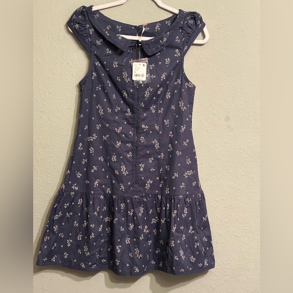 NWT Free People x REVOLVE Beasley Mini Dress in Navy Combo - Picture 16 of 16